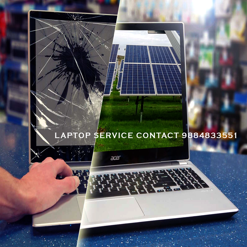laptop broken screen replacement repair cost in velachery